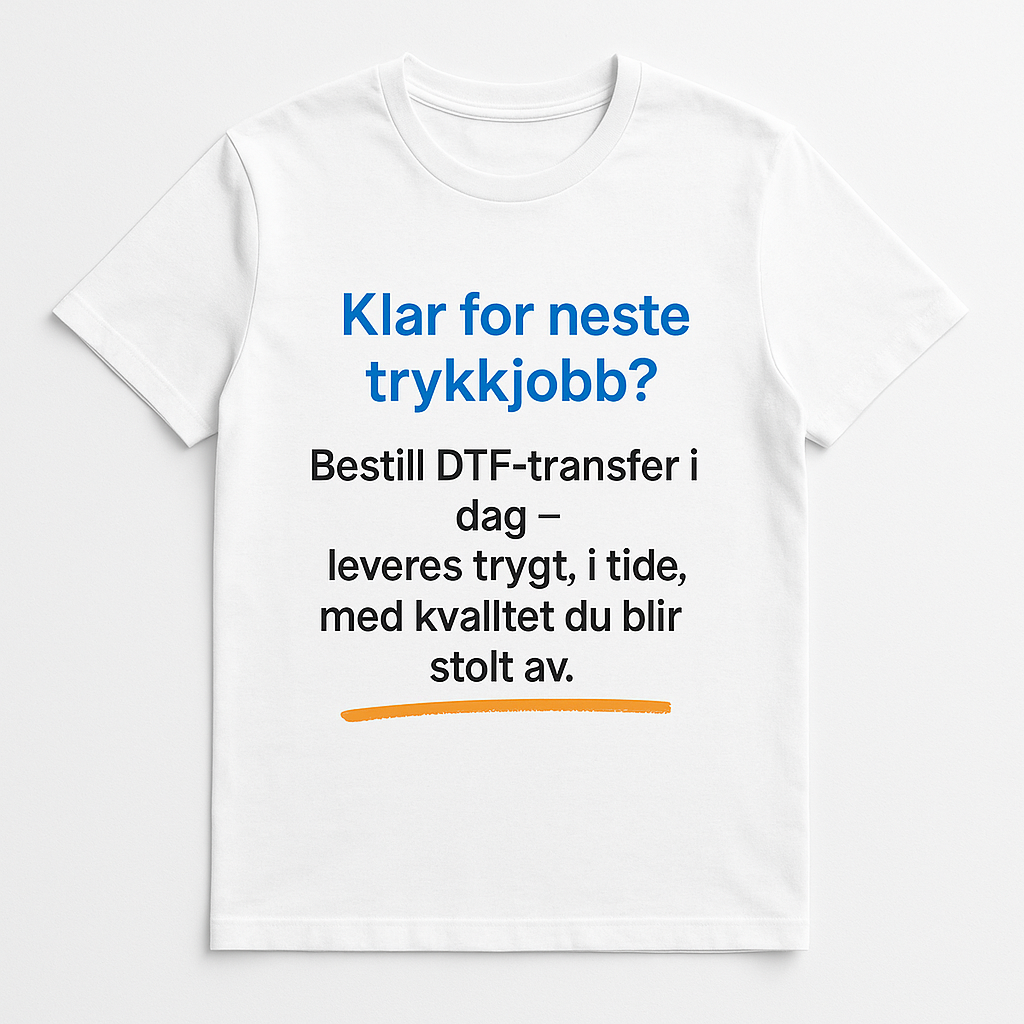 DTF transfer – klar for neste trykkjobb mockup